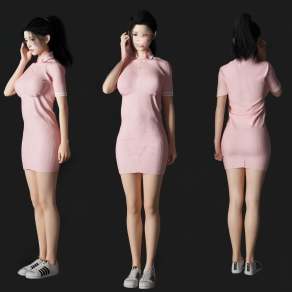 美女人物3D模型下载